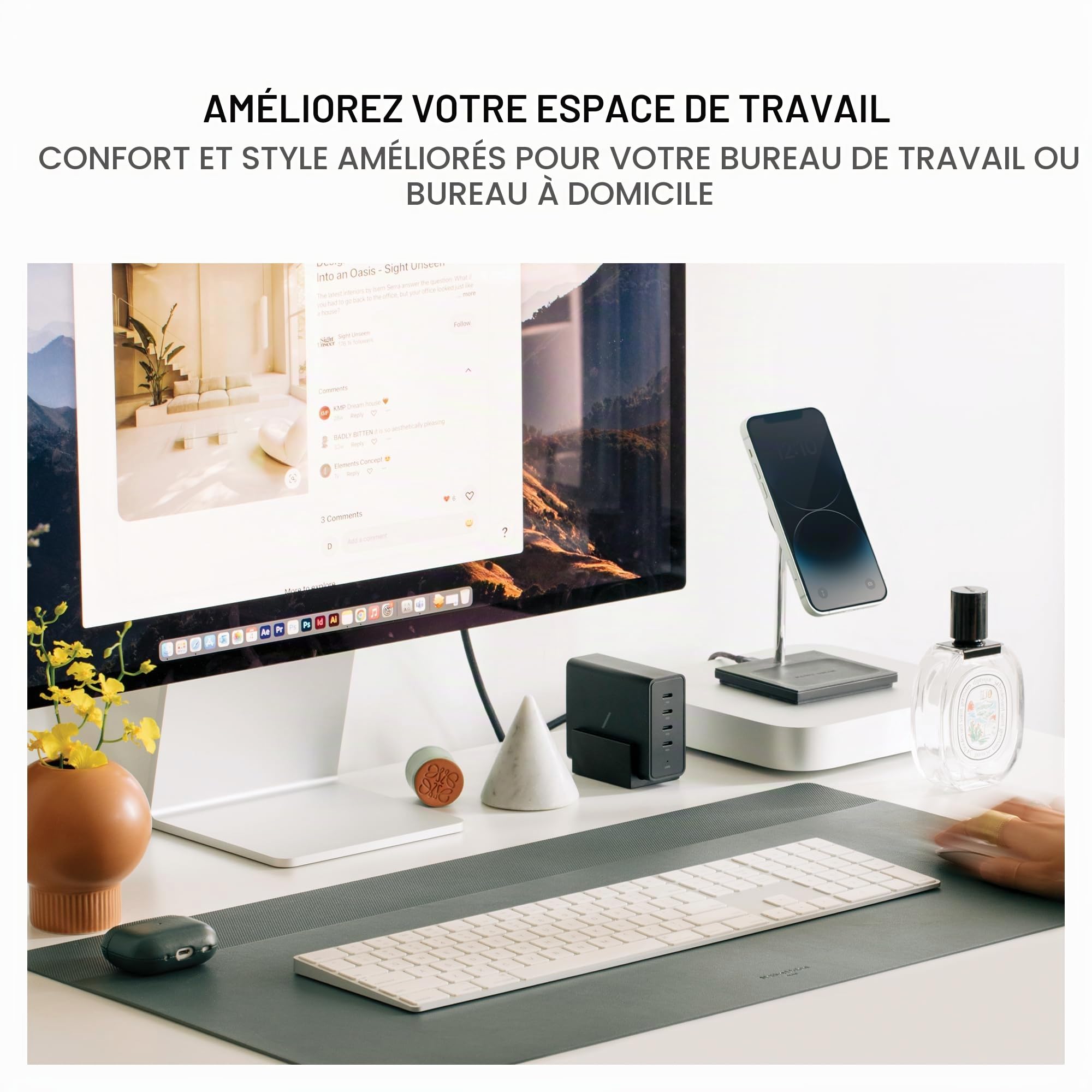 Native Union Tapis de bureau double face résistant à l'eau pour bureau ou maison – pour ordinateur portable, souris, clavier, écriture – facile à nettoyer et protecteur – 25,6" x 14, 1"