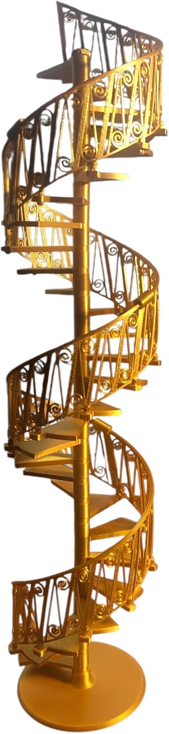 1/12 Scale Dolls House Furniture, Spiral Staircase kit 30 Steps (Black Steps and Rail)