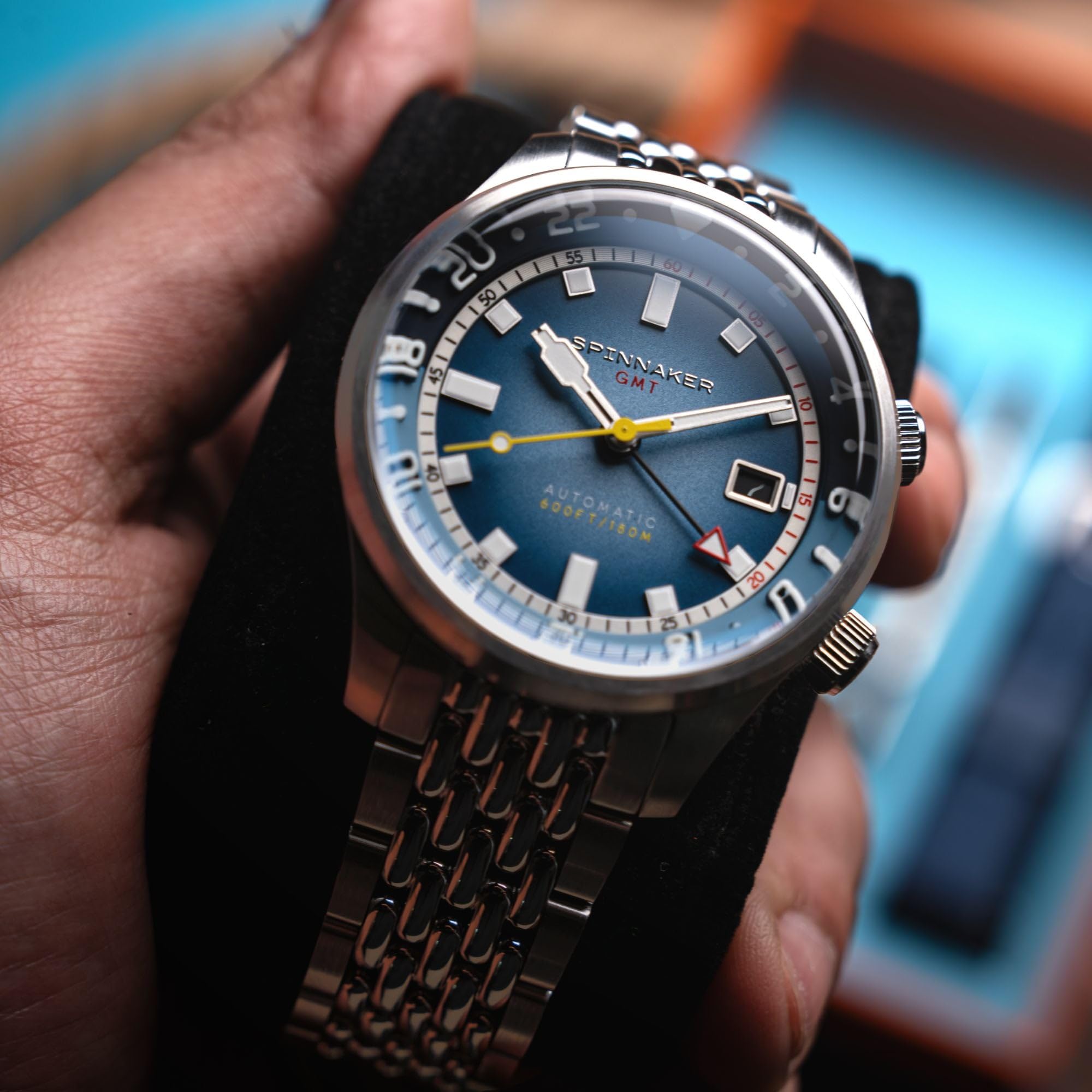 Spinnaker Herren 42 mm Bradner GMT Automatikuhr mit massivem Edelstahlarmband SP-5121