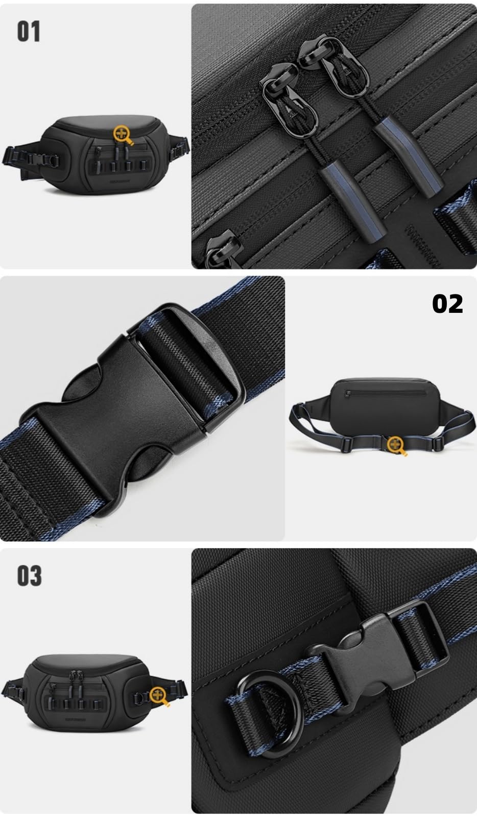 Borsa Monospalla per Fotocamera Impermeabile in Tessuto Oxford con 2 Divisori Rimovibili Custodia per Mirrorless e Reflex BG514