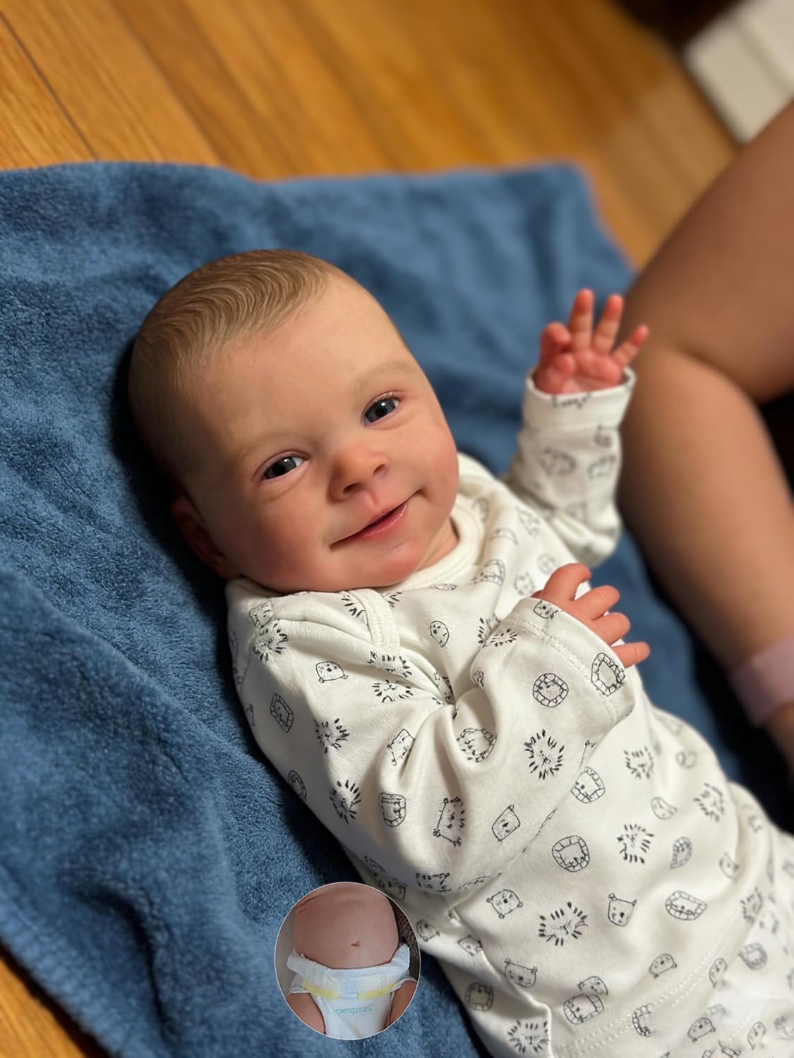 Anano Silicone Full Body Reborn Baby Boy Dolls 18 Inch Realistic Reborn Dolls Lifelike Real Newborn Baby Doll That Look Like Realistic Toddler Babies