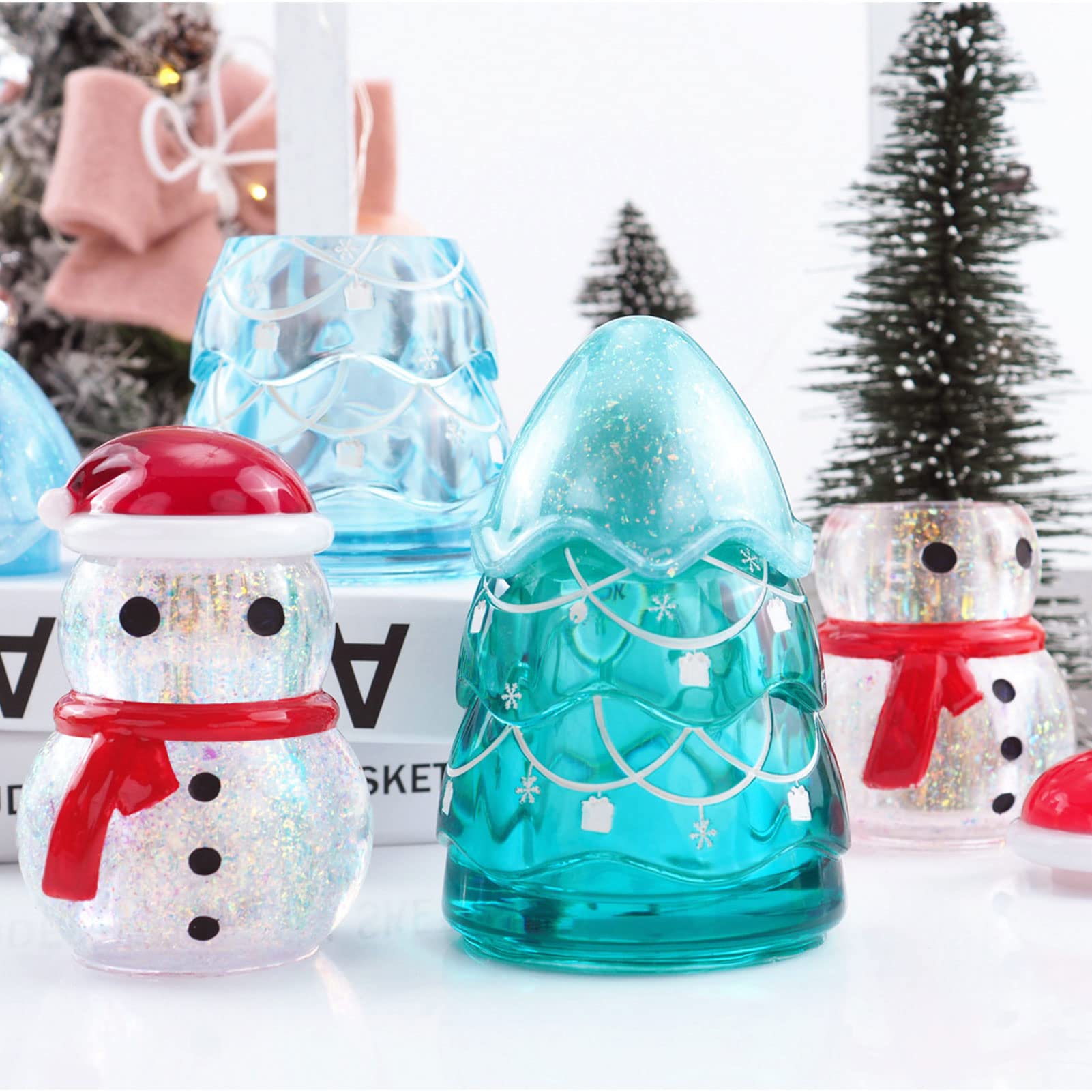 Amazon.co.jp: シリコンモールド レジン型 クリスマスツリー＋雪だるま