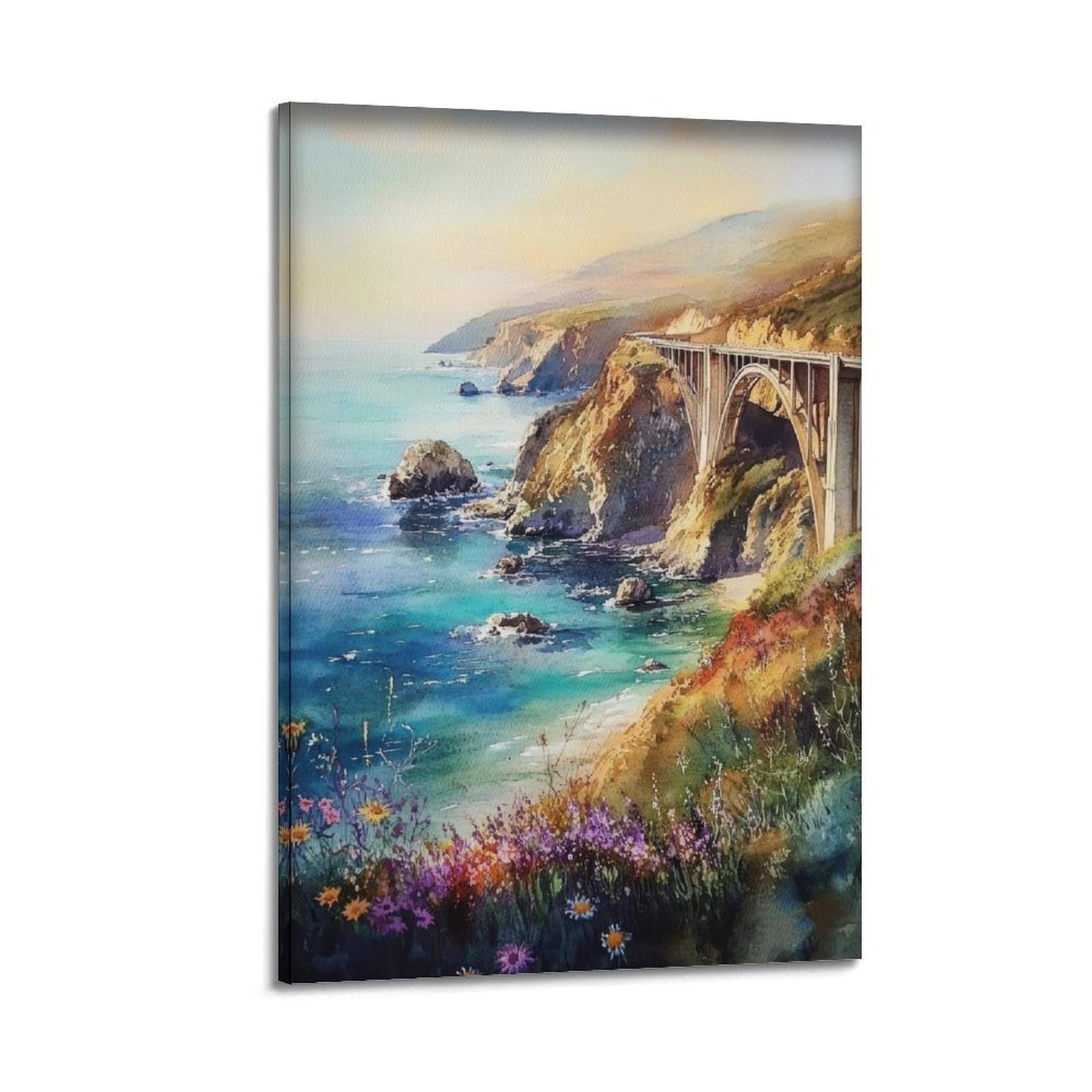 xiaoxiaoshen Big Sur California Coastal Landscape E Canvas Poster Wall Art Prints Room Aesthetic Murals Bedroom And Living Decorations 24x36inch(60x90cm)