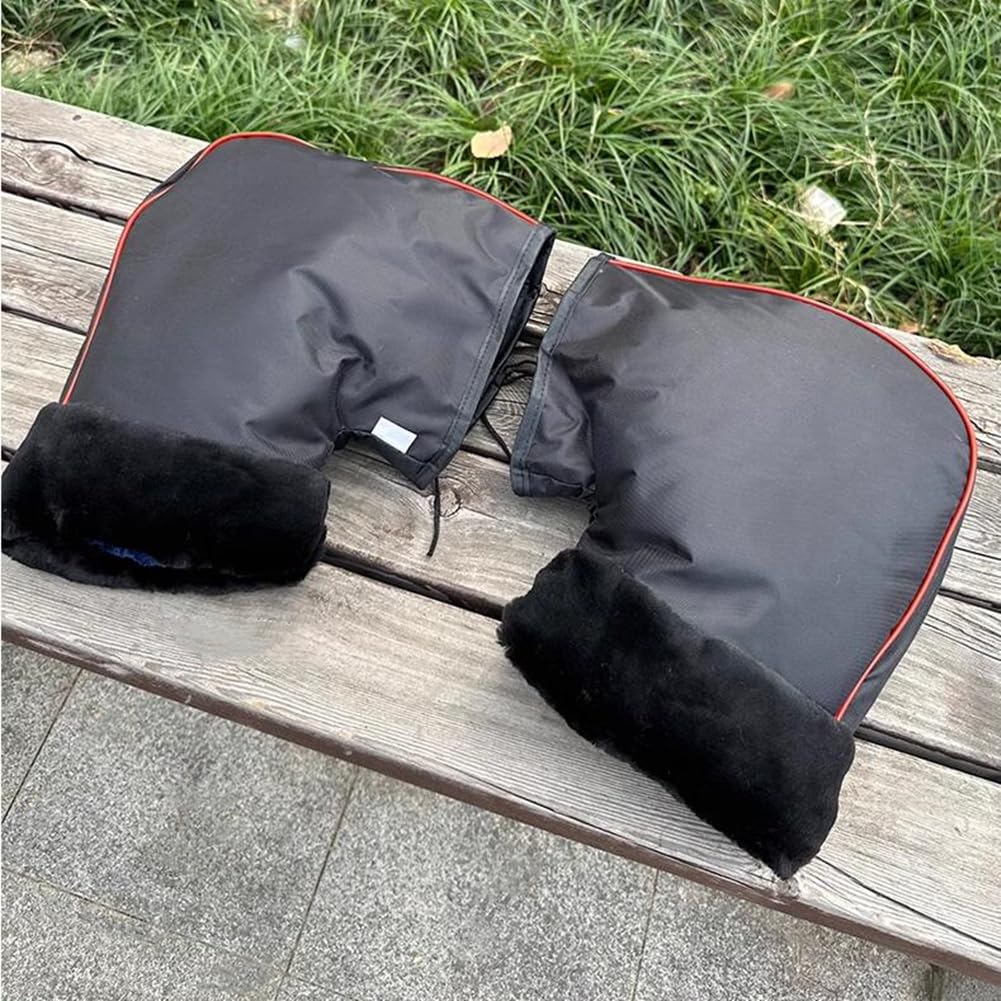 Guanti Da Manubrio Moto Invernali Impermeabili - Manicotti Ispessiti Antivento Con Strisce Riflettenti