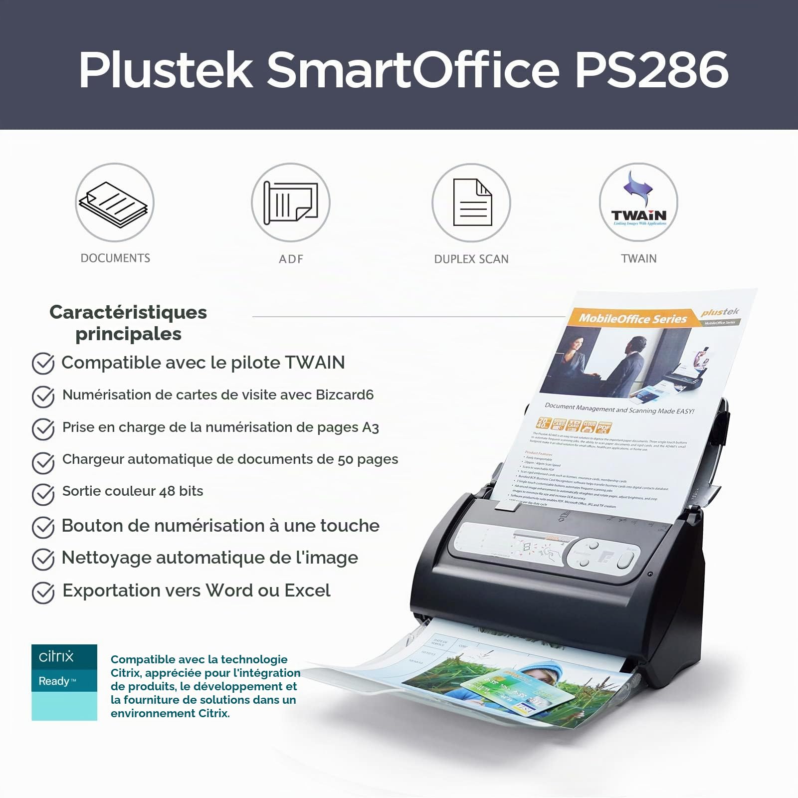 Plustek SmartOffice PS286 Plus Scanner