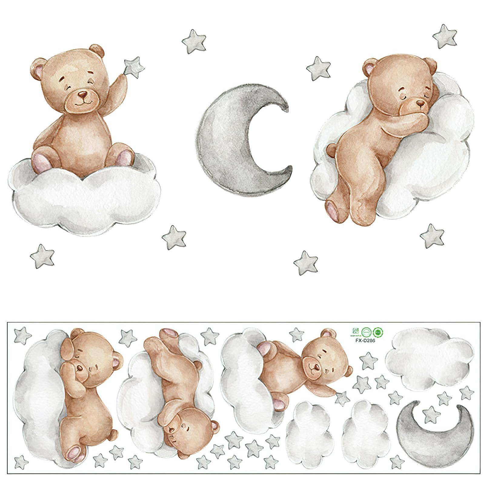 Pegatina de pared Animales, Pegatinas de pared de Conejo Dibujos Adhesivos Pared Animales Papel Pintado Pared Infantil Habitación Infantiles Vinilos Pared Decorativos Para Dormitorio (Set A)
