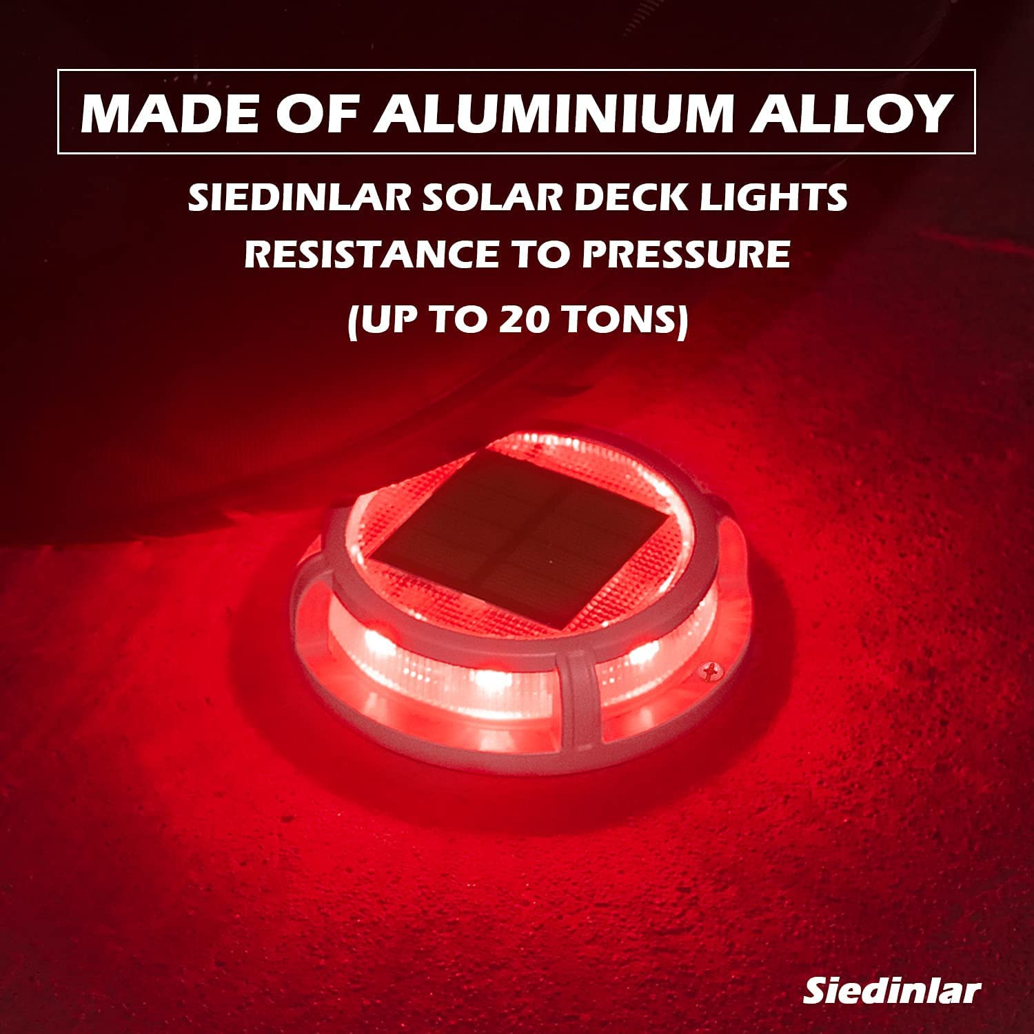 Siedinlar Zonnebrug, verlichting, oprit, docklicht, led-straatmarkers, waterdicht, voor buiten, zonne-energie, voor stap, trap, tuin, grondpad, 4 stuks (warm wit/koudwit Siedinlar Zonnebrug, verlichting, oprit, docklicht, led-straatmarkers, waterdicht, voor buiten, zonne-energie, voor stap, trap, tuin, grondpad, 4 stuks (warm wit/koudwit