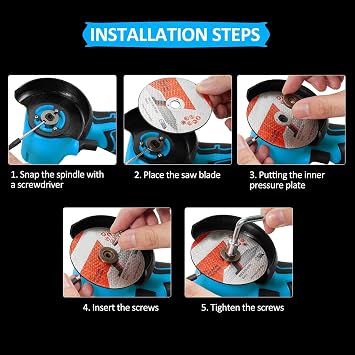 Weytoll Cordless Brushless Mini Grinder Kit - 7000RPM Angle Grinder with 2x 16.8V 2000mAh Battery and Cutting Blade for Cutting Polished Brick, Wood, Stone, Steel