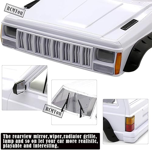 Miniatura 2 de Carrocería de carrocería para 1/10 SCX10 y SCX10 II 90046 90047 TRX4, kit de plástico duro RC de 12.3 pulgadas/12.323 in distancia entre ejes