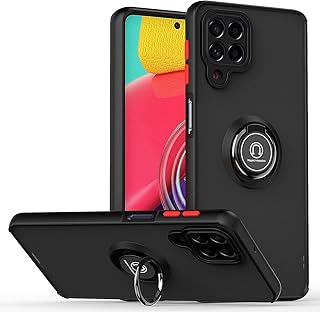 Fascination phone case compitable with Samsung galaxy M62 matte pc+tbu luxury Protective Case with 360° Ring, Shockproof Cover Case, for Samsung galaxy M62 (Black+red)