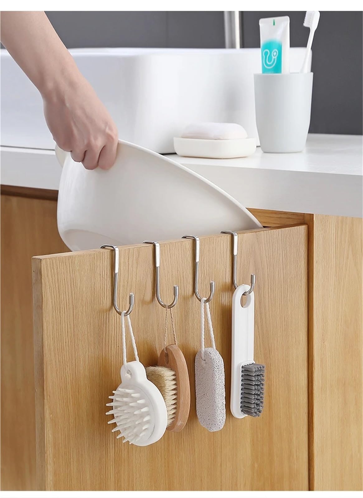 20 ganchos de acero inoxidable en forma S dobles for puerta armario cocina, baño, abrigo, toalla, etc Para puertas