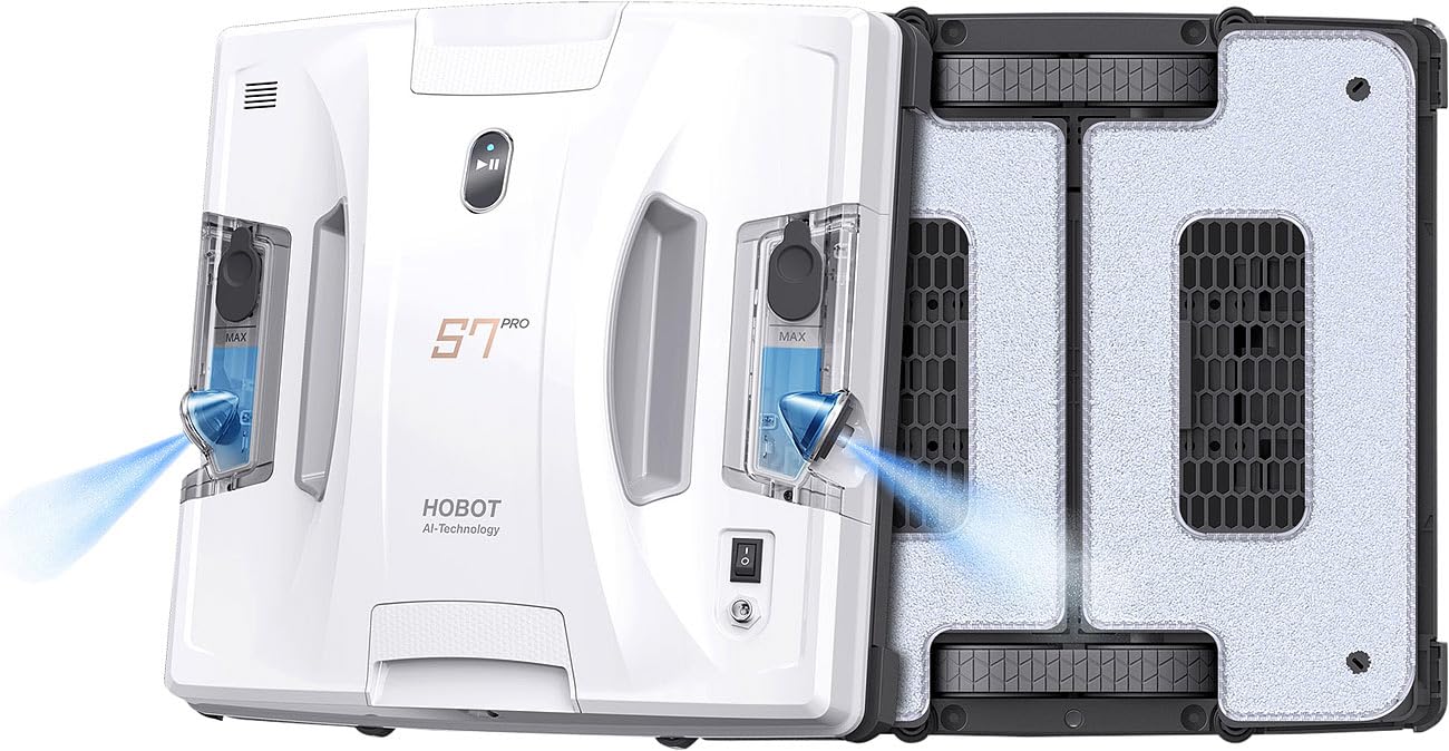 Fensterputzroboter: HOBOT S7 Pro Profi-Fensterputz-Roboter, Dual-Sprüher und -Wischer, App (Fensterputzroboter für Bürogebäude, Elektrische Fensterputzer, Spray)