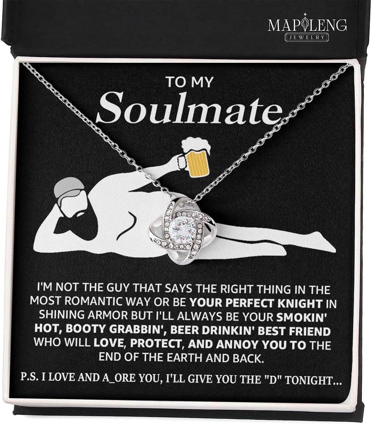 meaningful gifts for girlfriend soulmate necklace front view