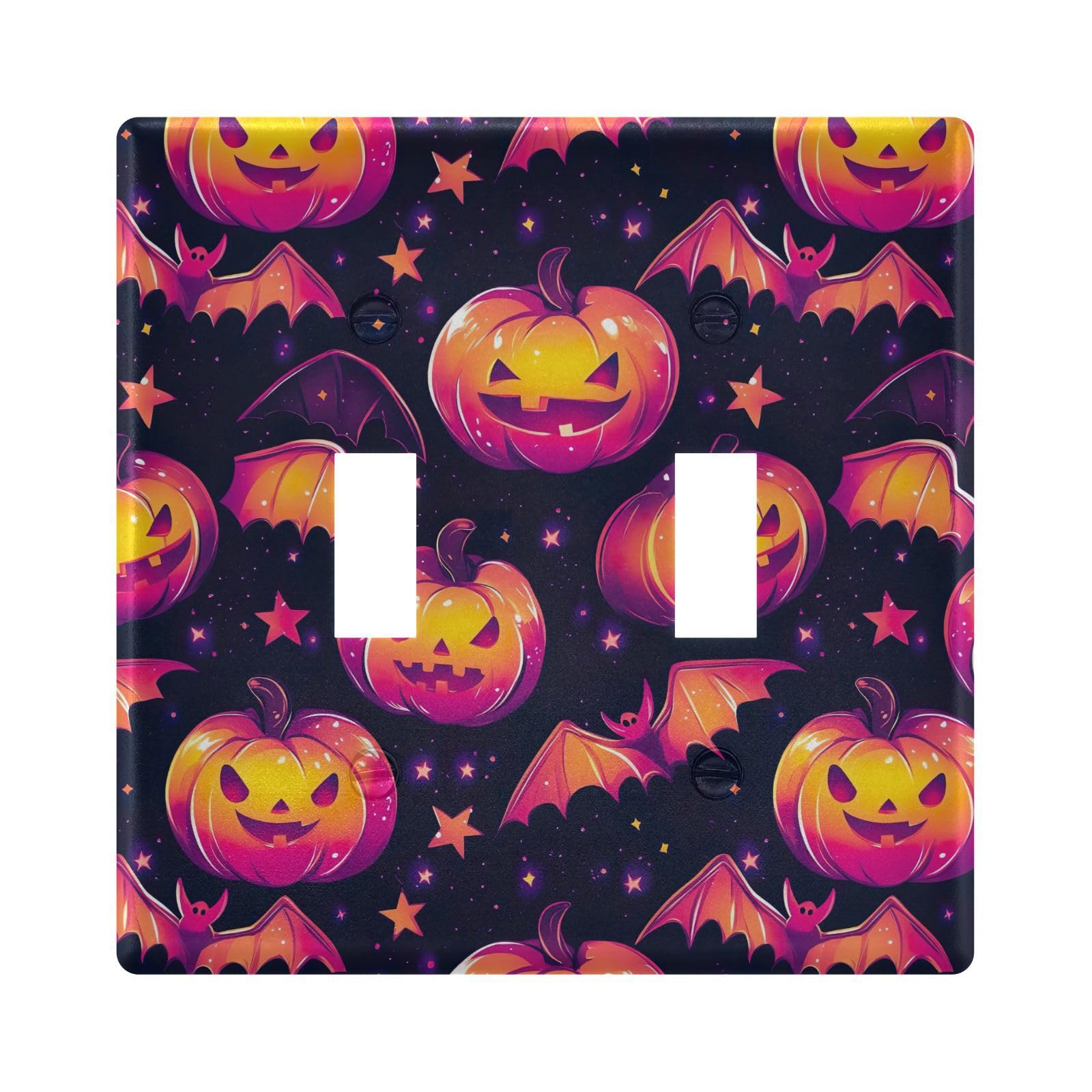 UMIRIKO Halloween Pumpkin Bats Light Switch Cover Plate Covers Decorative Double Toggle Home Decor 202b6536