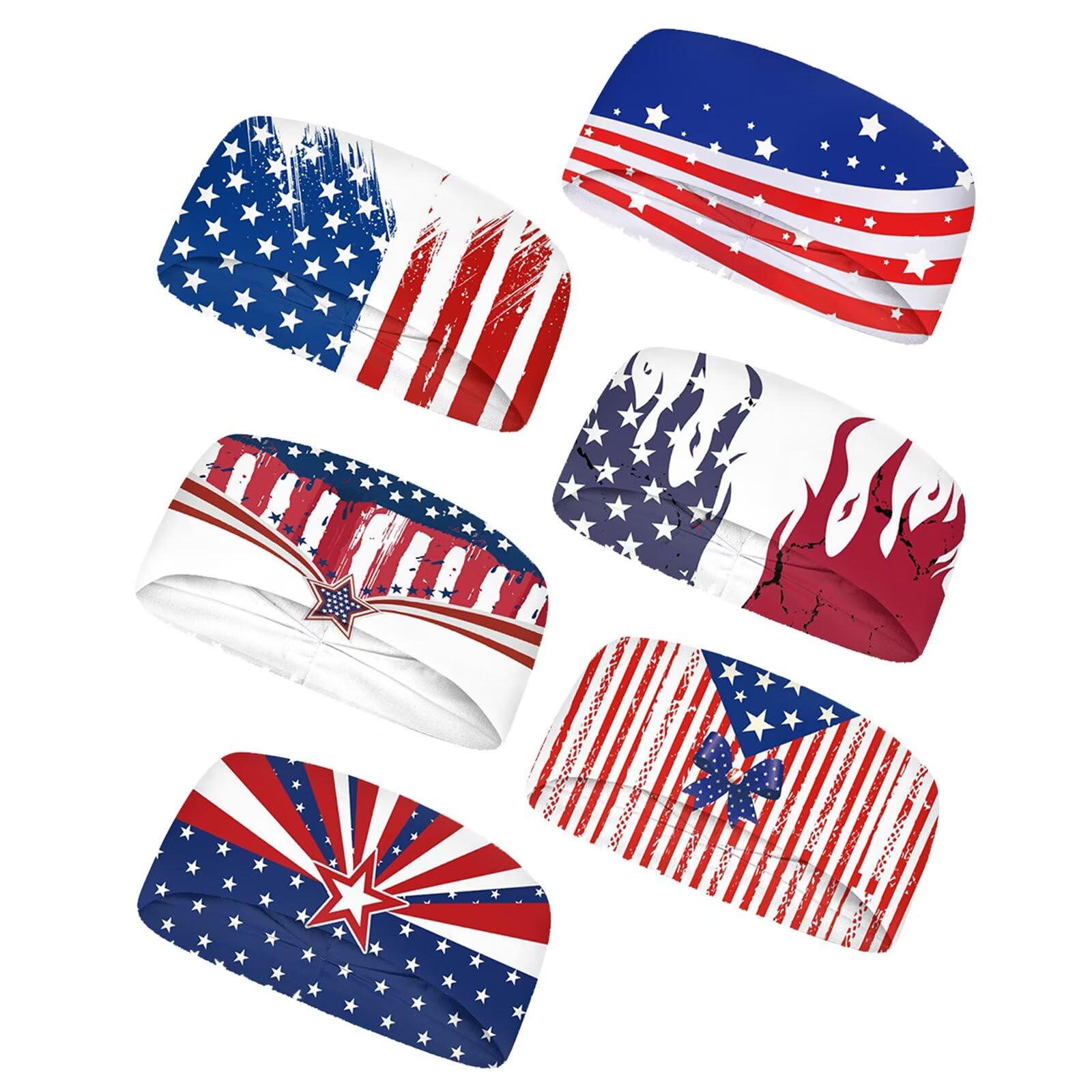 Forchrinse Sunflower with Text Print 6Pieces Sport Sweatband Headband for Soft Elasitc Headband Hair Bands Unisex Outdoor Sport Headbands