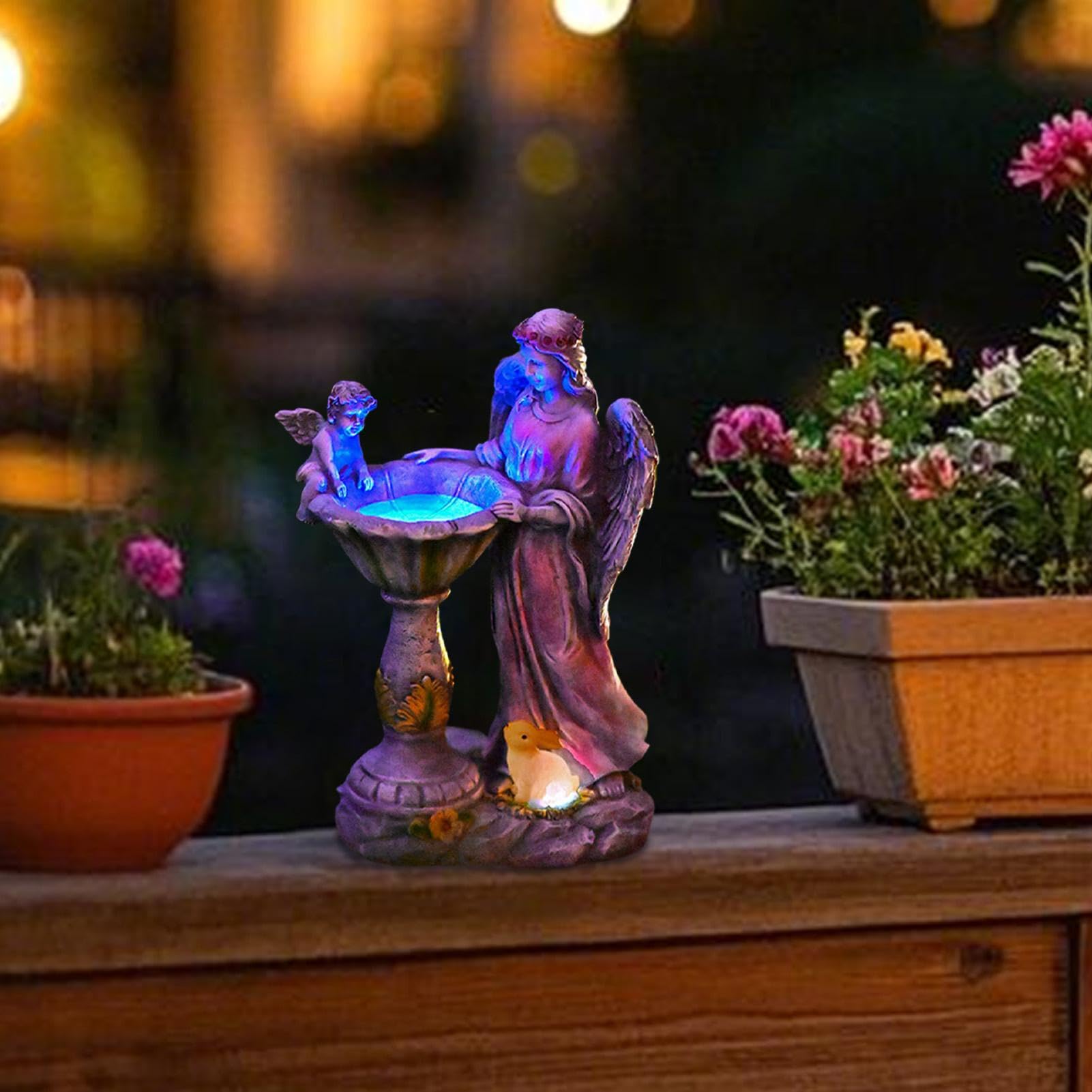 Statue del giardino solare, statua di fata solare Figurina di angelo a