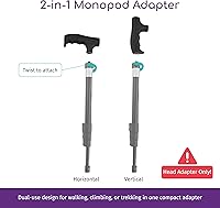 Vista 4 de Monopod Handle Adapter Walking Stick Cane Monopod Head Attachment Converter Trekking Pole Handle Grip for Hiking Climbing Photography