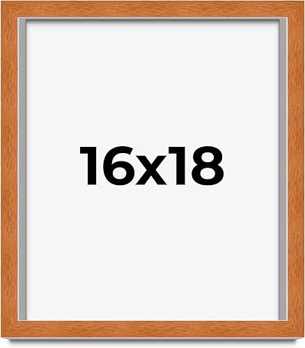 Miniatura 96 de Marco marrón de 18 x 24 pulgadas, marco de madera maciza de nuez de miel, ancho de moldeo de 0.875 pulgadas, profundidad de rabo de 0.875 pulgadas