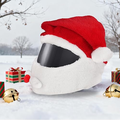 Miniatura 8 de Cubierta de casco de motocicleta de Navidad, sombrero de Santa para cubierta de casco, paseos divertidos, festivales, Navidad, invierno, cubierta de
