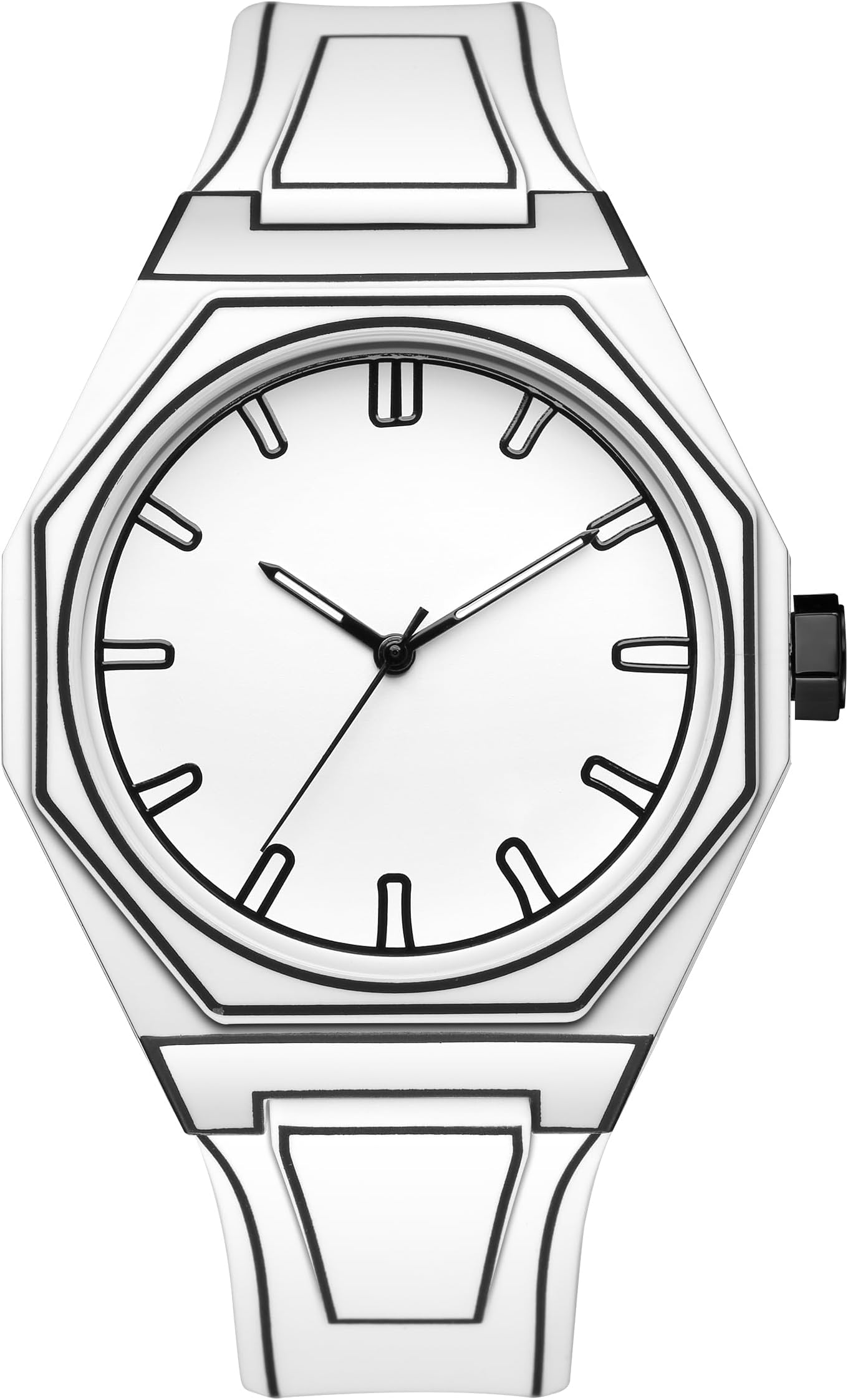 GORBEN Creative Sketch Watch Sports Fashion Quartz Minimalist Watch（White）, White, Casual