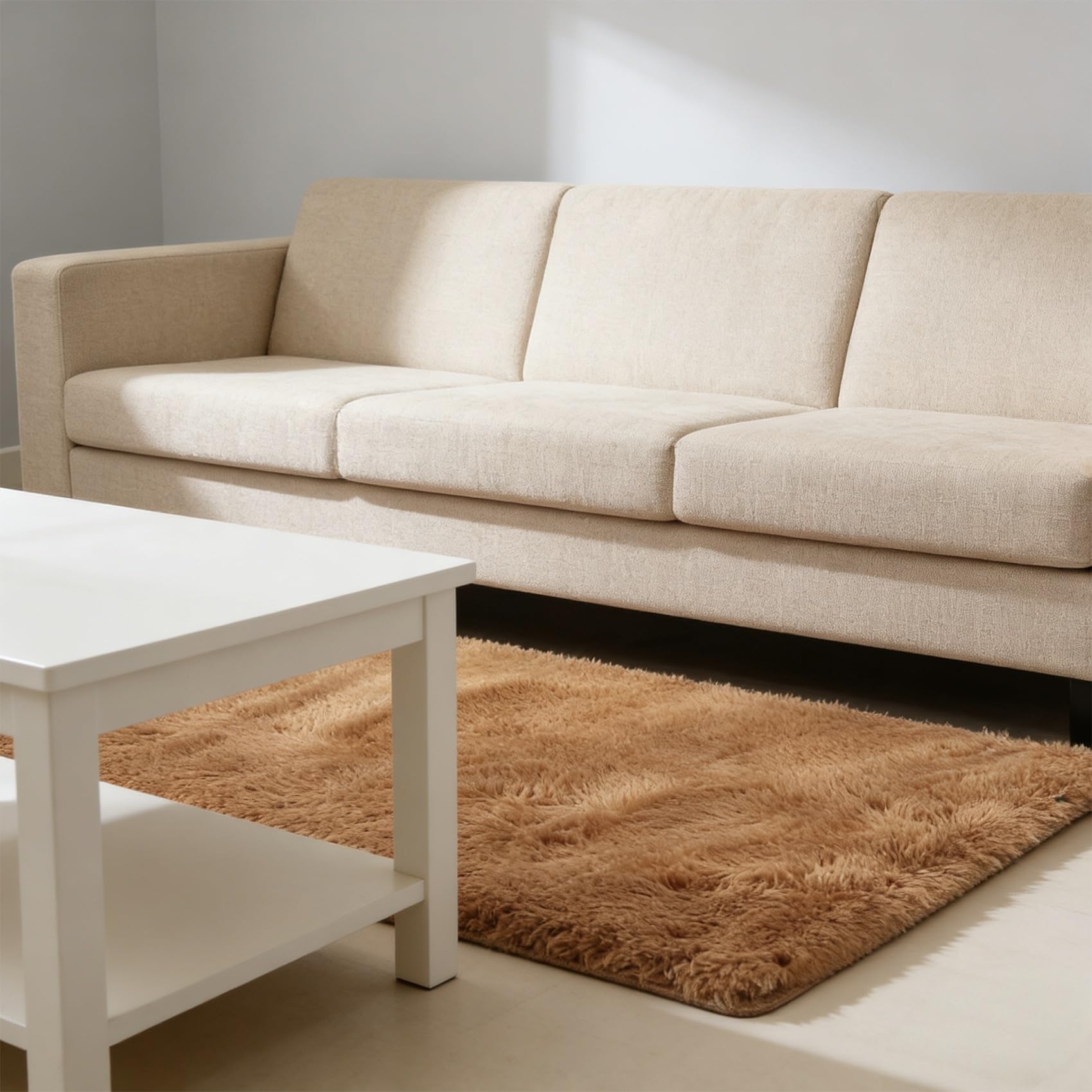 Tapis de salon moelleux 220 x 185 cm pour une chambre cosy