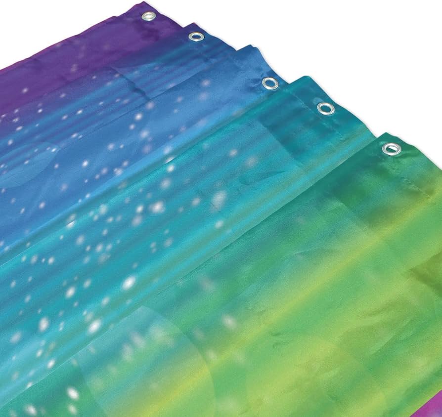 Tenda Doccia Arcobaleno Boho Con Frasi Positive | 183x183 Cm Impermeabile Antimuffa Con 12 Ganci
