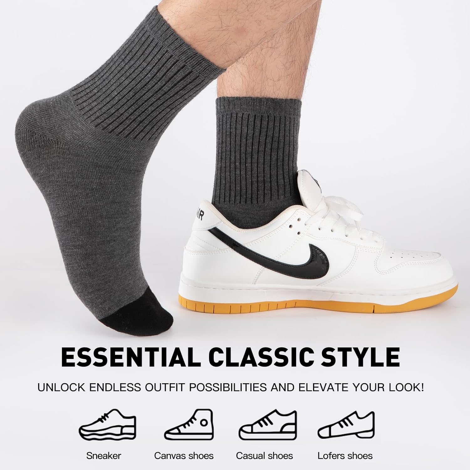 30 Pairs of Thin Crew Socks for Men & Women - Breathable Casual Socks in Bulk Wholesale Value Classical Pack - Image 3