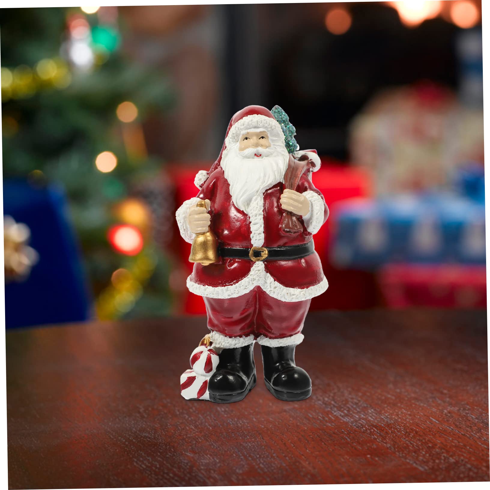 PRETYZOOM 4 Pz Ornamenti Di Babbo Natale Figurina Di Babbo Natale Decorazione Di Figura Dell'albero Di Natale Statuina Di Desktop Di Natale Ornamenti Festivi Resina