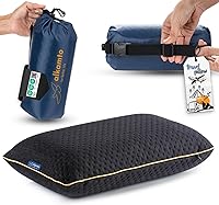 Vista 1 de alkamto Almohada de espuma viscoelástica cómoda para viajes y campamentos, bolsa portátil fácil de llevar, funda de almohada con regulación de Negro