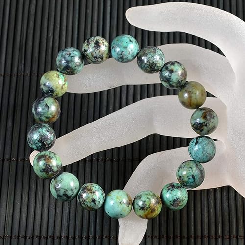 Miniatura 2 de AD Beads Pulsera elástica de cuentas redondas de piedras preciosas naturales, curación Reiki, 0.394 in (turquesa africana), Piedra