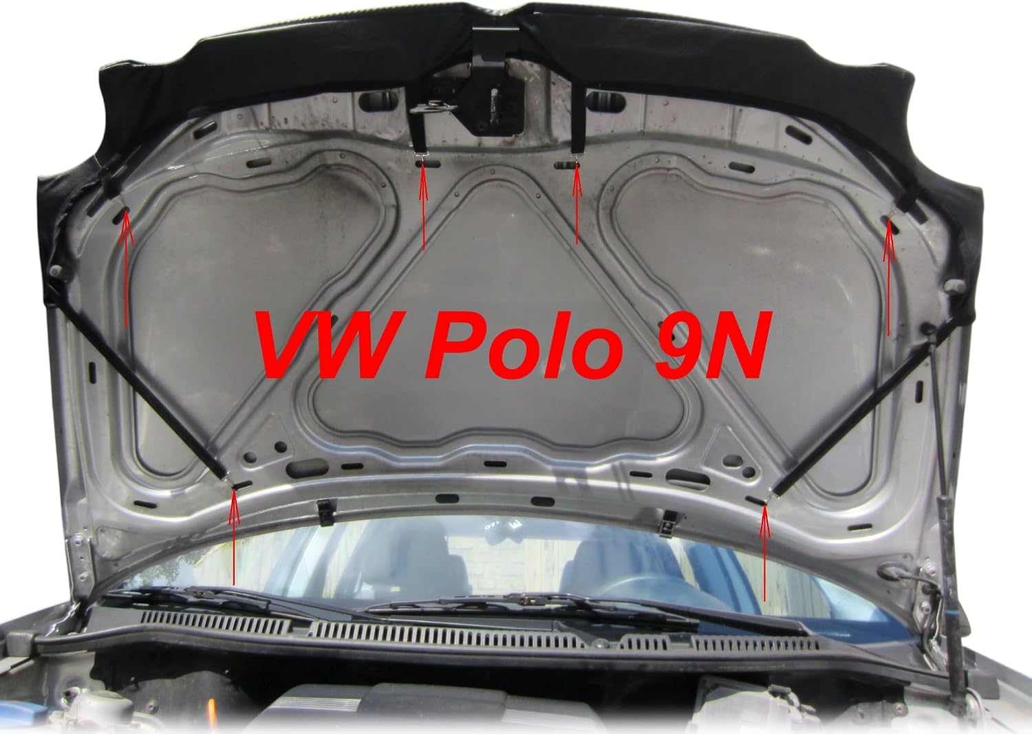 AB-00705 Carbon Fiber Look Hood Bra Compatible with Volkswagen Polo IV Typ 9N 2001-2005 Front End Nose Mask Bonnet Bra