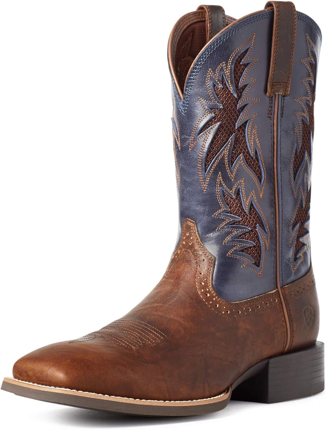 Ariat Mens Sport Cool VentTEK Western Boot Bar Top Brown/Arizona Sky 13 Wide