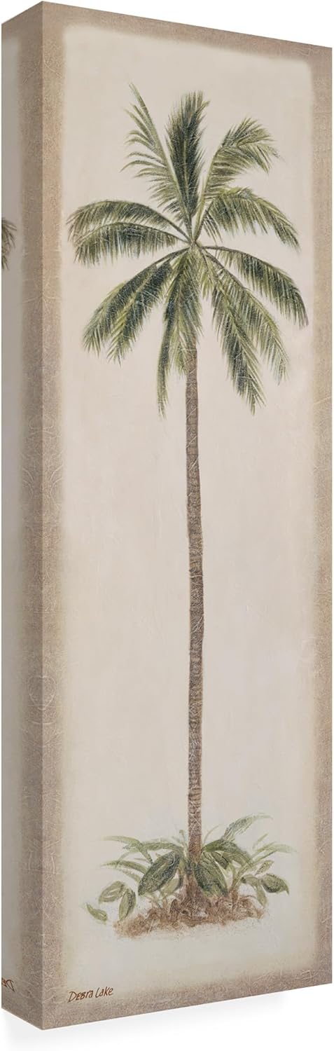 Wrapped Canvas Wall Art - Debra Lake 'Palm Tree Profile' Wall Art for Living Room, Bedroom, or Office Décor - 8x24