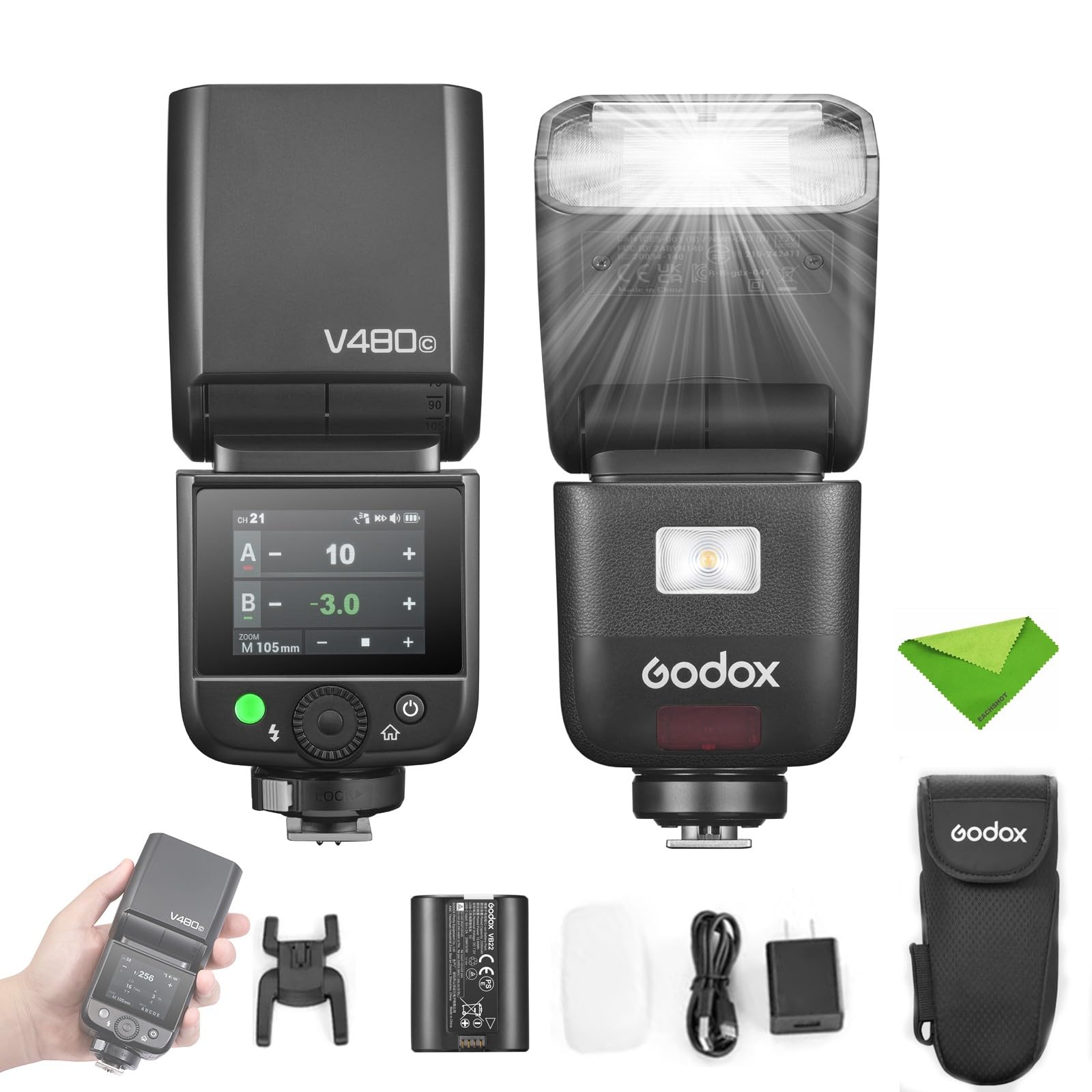 Amazon | Godox V480-C TTLフラッシュ（Canonカメラ用）,GN50 1/8000