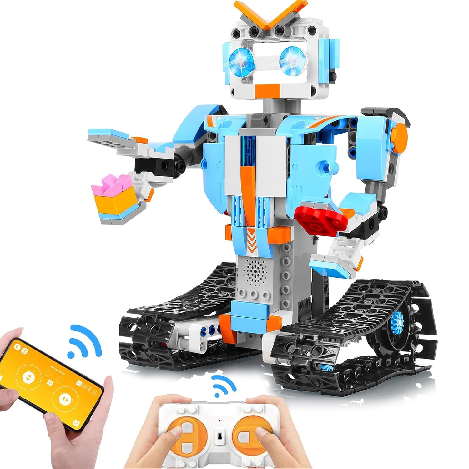 AOKESI Building Block Robot Kits for Kids, Remote & APP Control Robot Snap Together Engineering Kits STEM Building Toys for 6, 7, 8 and 9＋Year Old Boys and Girls