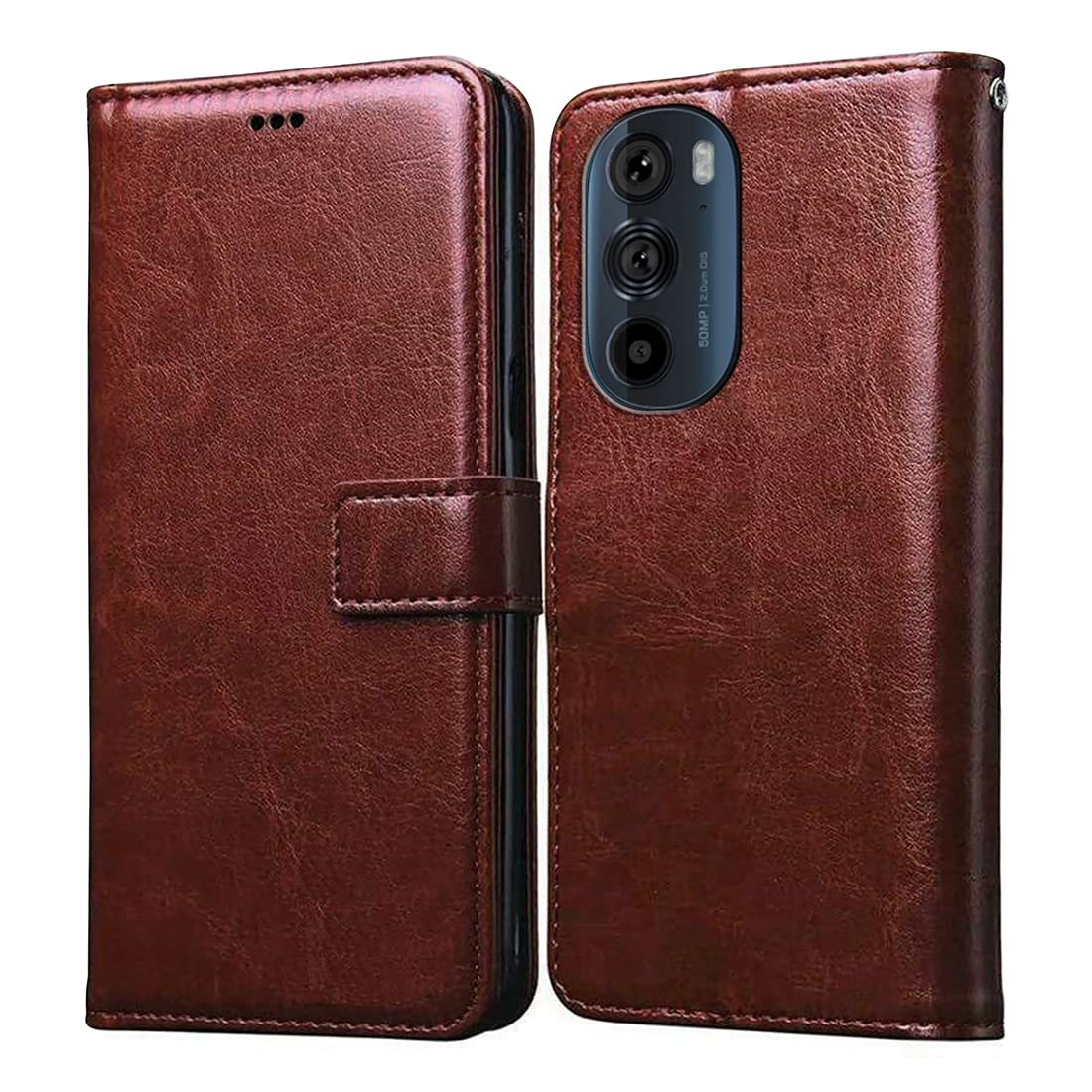 Casotec Flip Cover for Motorola Edge 30 5G | Premium Leather Finish | Inbuilt Pockets & Stand | Flip Case for Motorola Edge 30 5G (Brown) (B0B7P5YR8G) Amazon Price History, Amazon Price Tracker