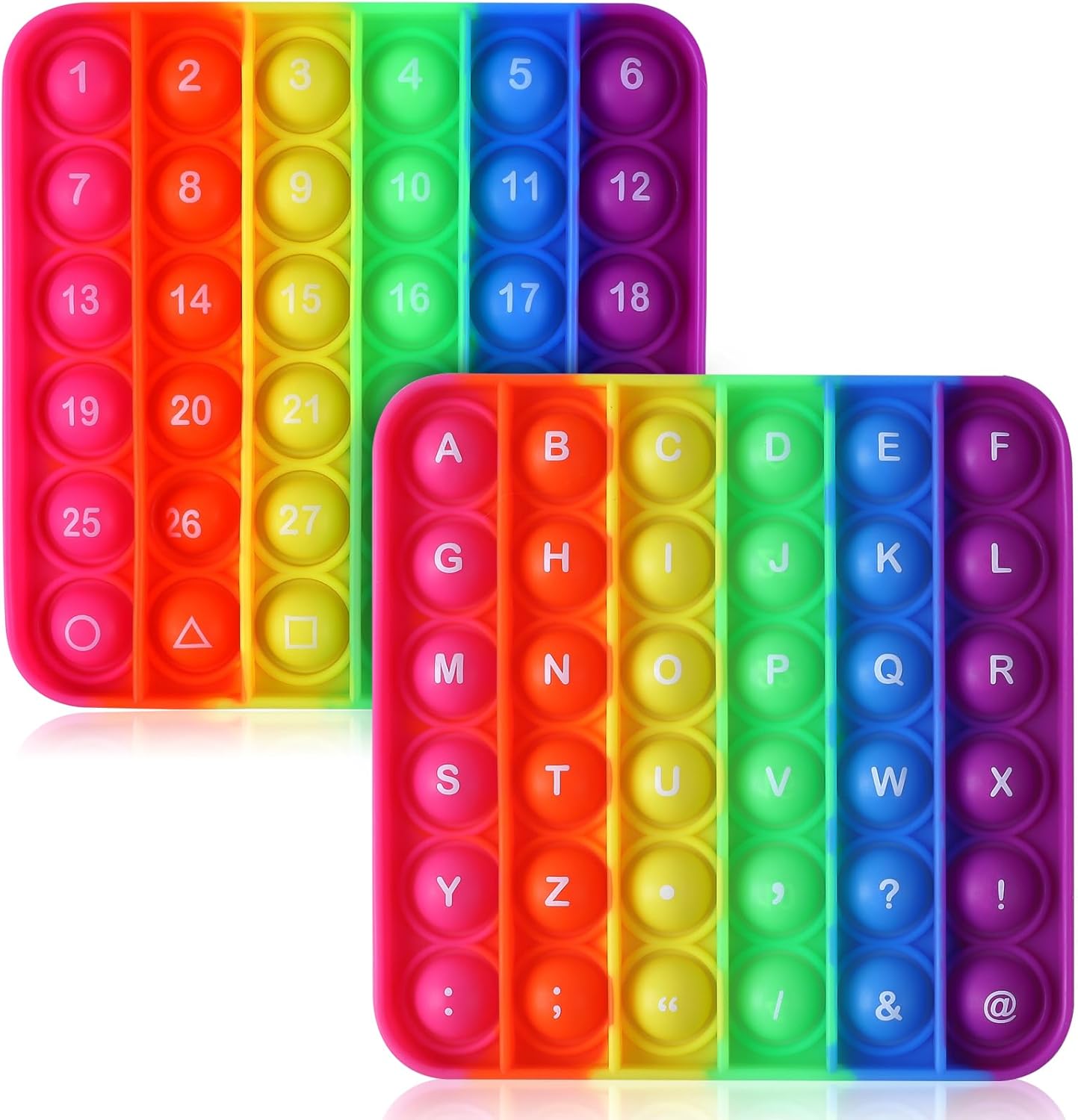 Letters P00p Fidget Toys,ABC Learning and Educational Toys,Poppers Fidget Toys,Stress Relief,Autism Sensory Toys [26 Letters on One Side | Numbers 1-30 on The Other Side] (1 Pack)