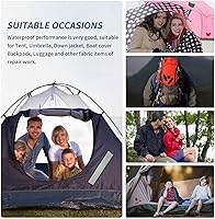 Vista 4 de Azobur Parches termoadhesivos de tela de nailon de 2.4" x 60", Cinta adhesiva tenaz impermeable, parche termoadhesivo para tienda de campaña, ropa