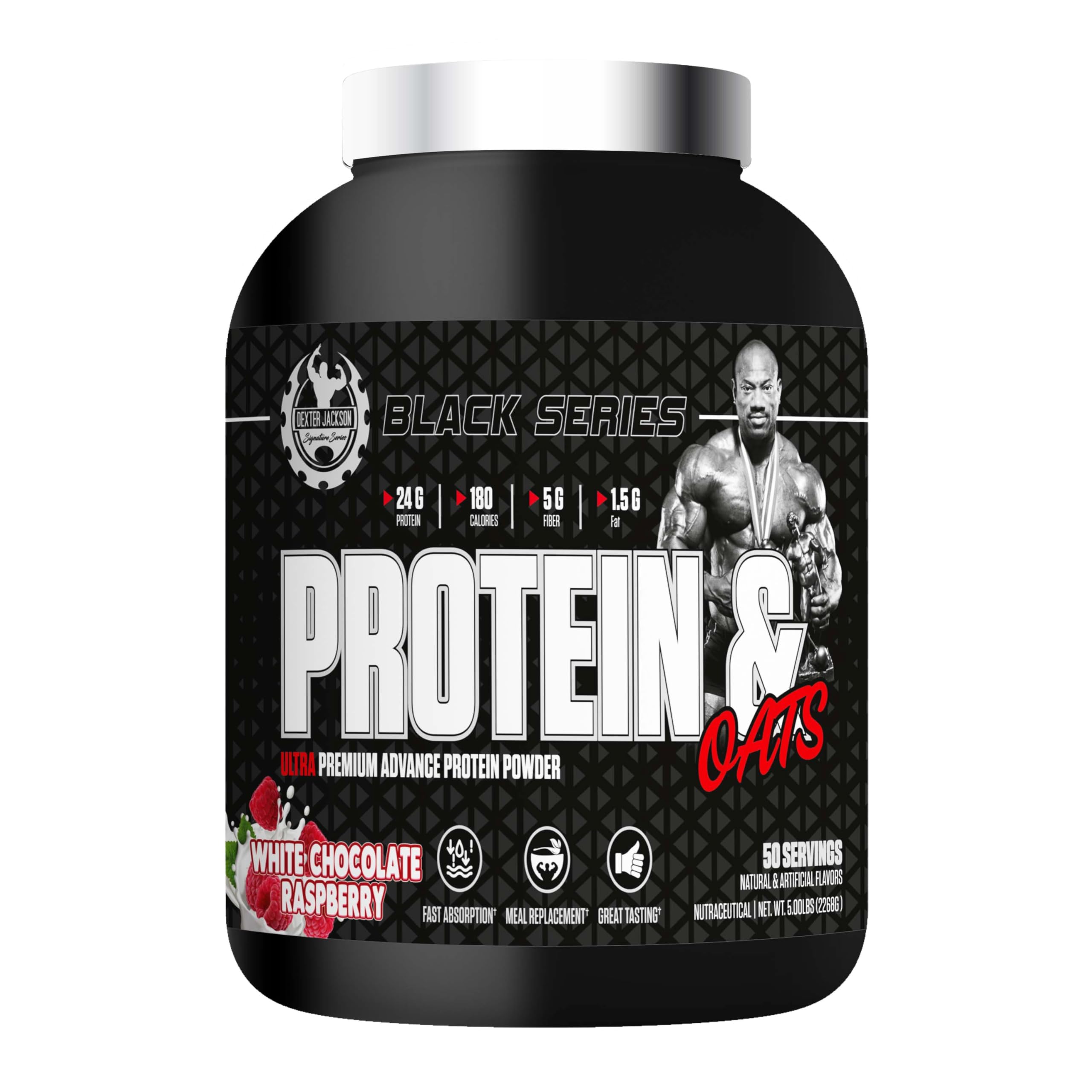 [BRSROBL2OJ7WCCY3] Dexter Jackson Black Protein & Oats | Ultra-Premium Advance Protein Powder 5lbs (2268g) 50 Servings | Muscle Fuel with Oats for Optimal Performance (White Chocolate Raspberry)