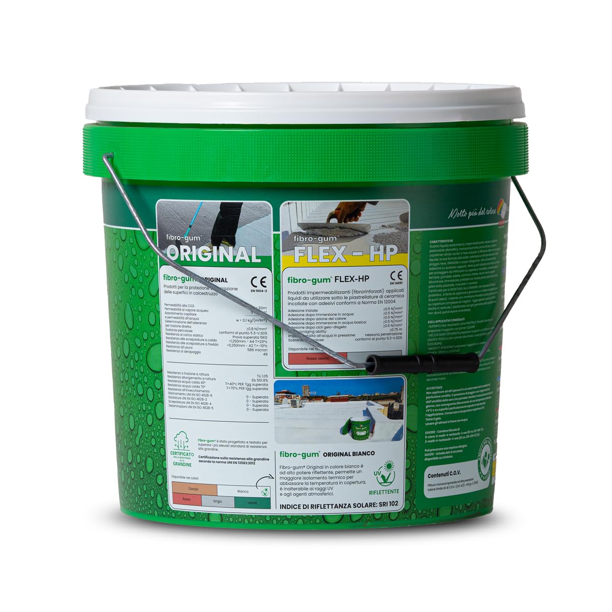 FIBROGUM ORIGINAL BIANCO (Termoriflettente SRI 102) 20 KG - Membrana Impermeabilizzante ad Alte Prestazioni