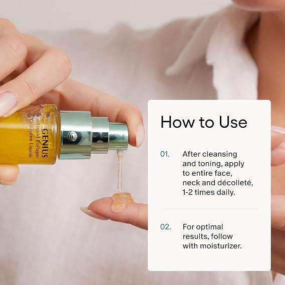 Algenist GENIUS Mini Liquid Collagen Serum - Firming & Hydrating Vegan Face Serum with Alguronic Acid + Vitamin E - Helps Visibly Minimize Fine Lines + Wrinkles & Improve Elasticity (0.21 oz)
