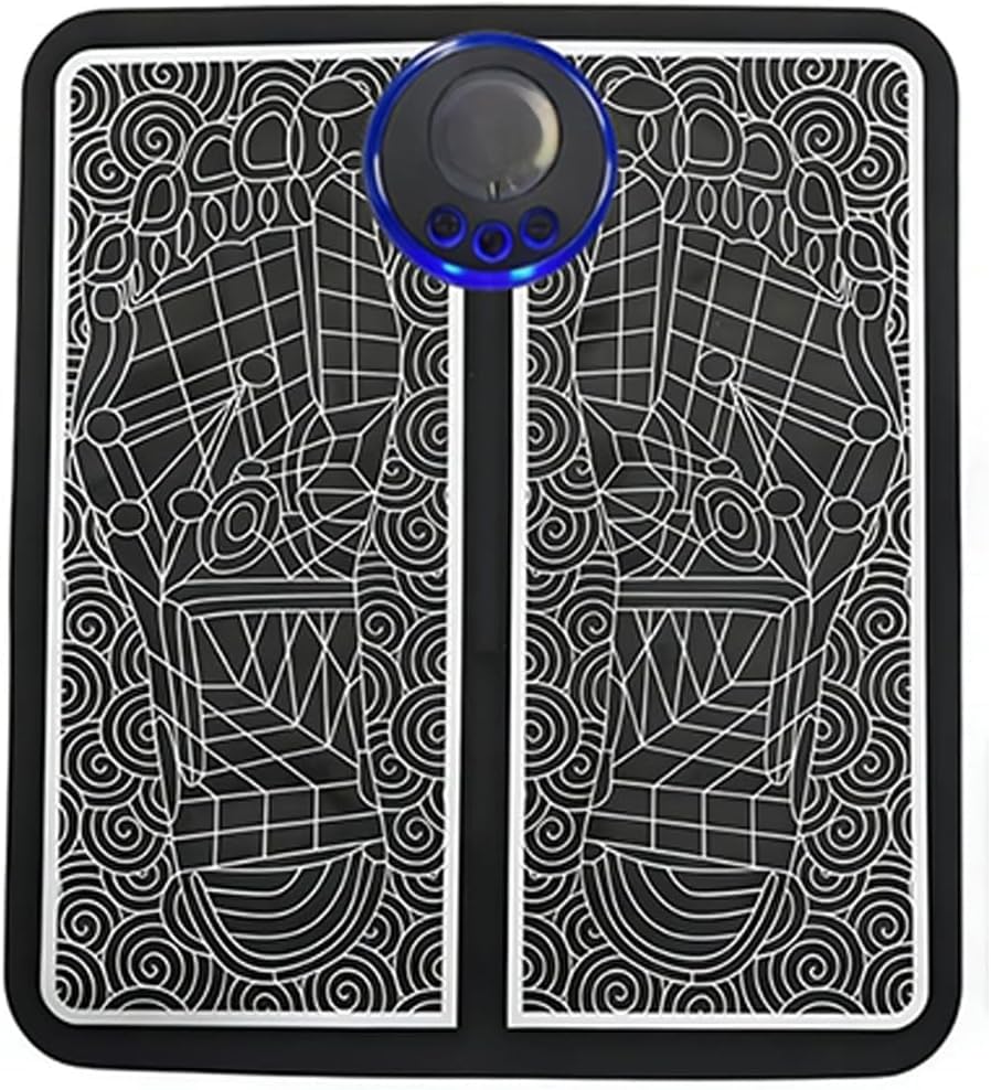 EMS Foot Massager Mat Portable Foot Massager with Remote Control Suitable for Both Men and Women with 8 Modes and 19 Intensity Levels