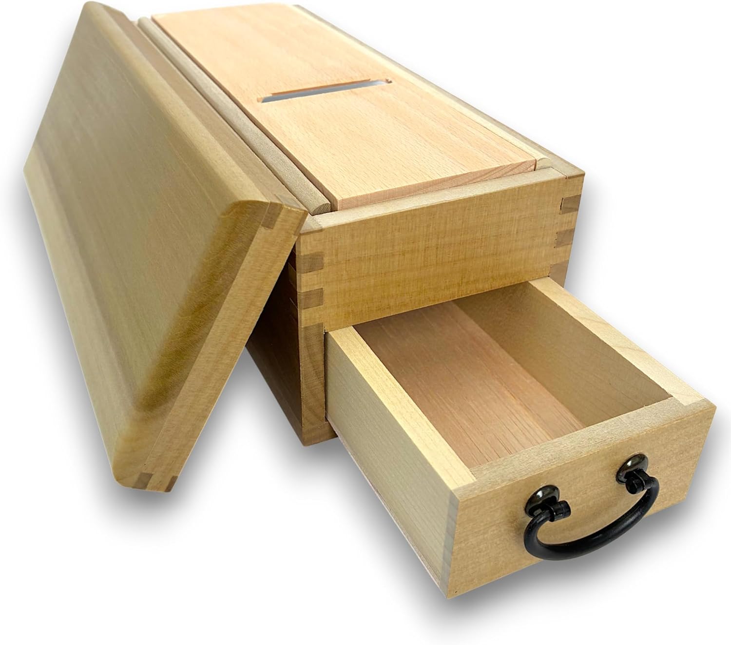 WellOrigin Japanese Bonito Shaver Katsuobushi Grater Box – Spruce Wood, Made in Tsubame-Sanjo Japan, Traditional Dashi Bonito Flakes Maker