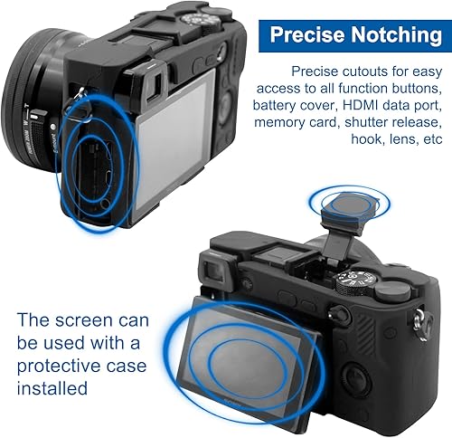Miniatura 5 de Easy Hood Funda para cámara digital Sony Alpha A6100 A6300 A6400 ILCE-6100 ILCE-6300 ILCE-6400, carcasa de silicona suave antiarañazos, cubierta