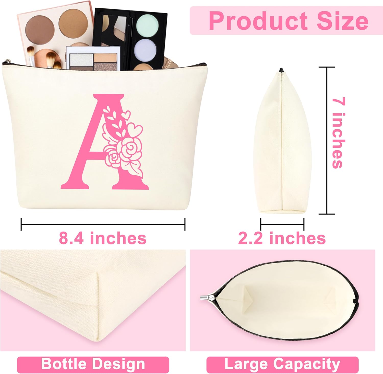 Gifts for Teen Girls, Easter Christmas Valentine's Day Birthday Gifts for Teen Girls Pink Initial A - Image 4