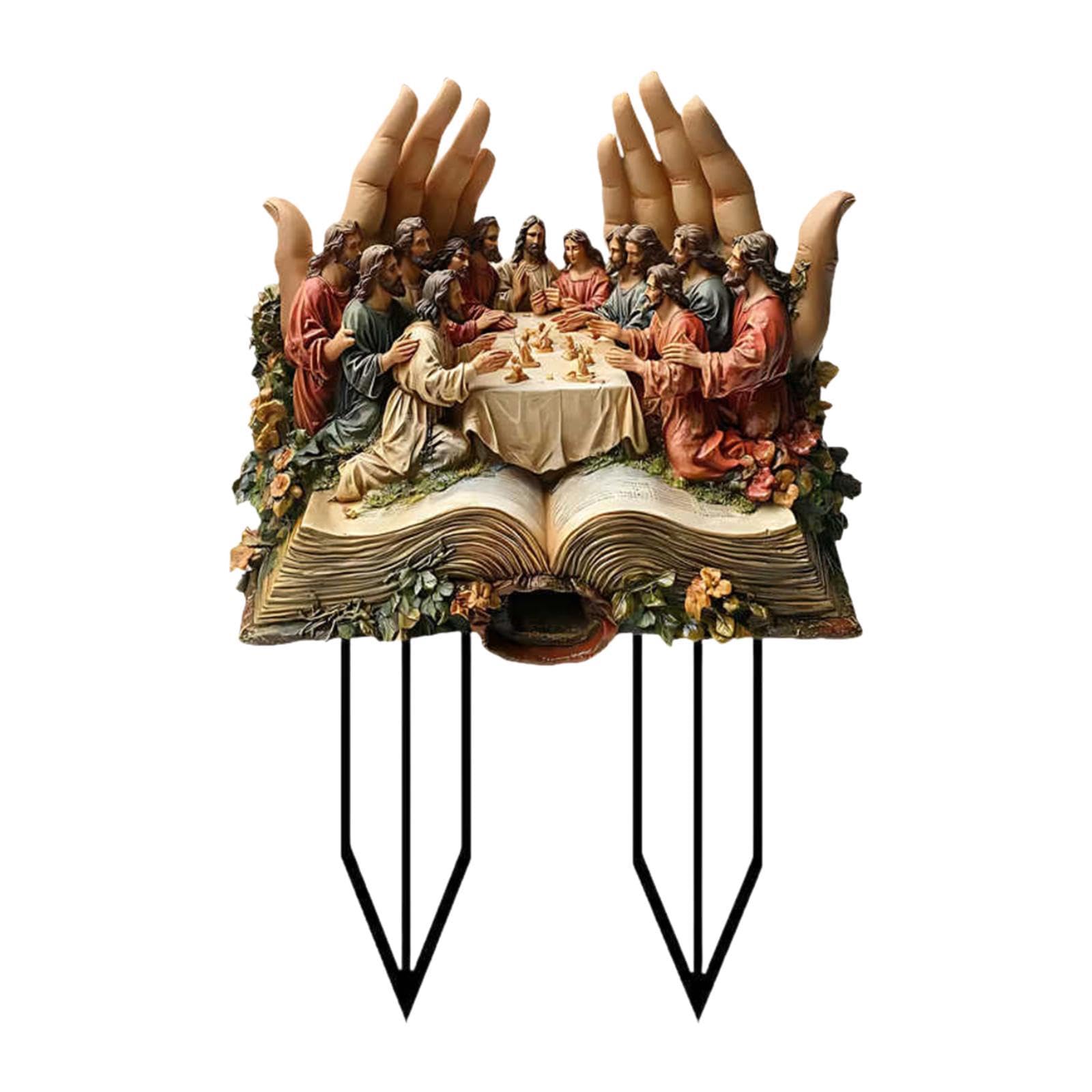 Last Supper Garden Stake Jesus Gods Decoration Figurine for Fence Lawn Yard|Laundry Organization|Home Storage & Organisation