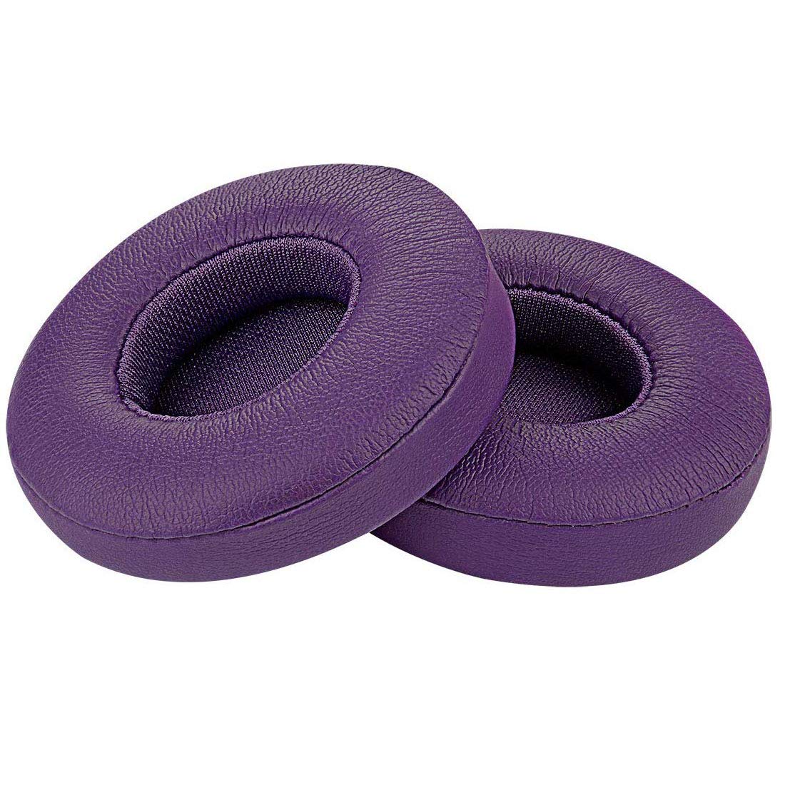 AdhiperAiivioll Solo2 Earpads Replacement Ear Pads Protein PU Leather Ear Cushion Compatible with by Dr. Dre Solo 2.0 Solo3 Wireless On-Ear Headphones (Dark Purple)