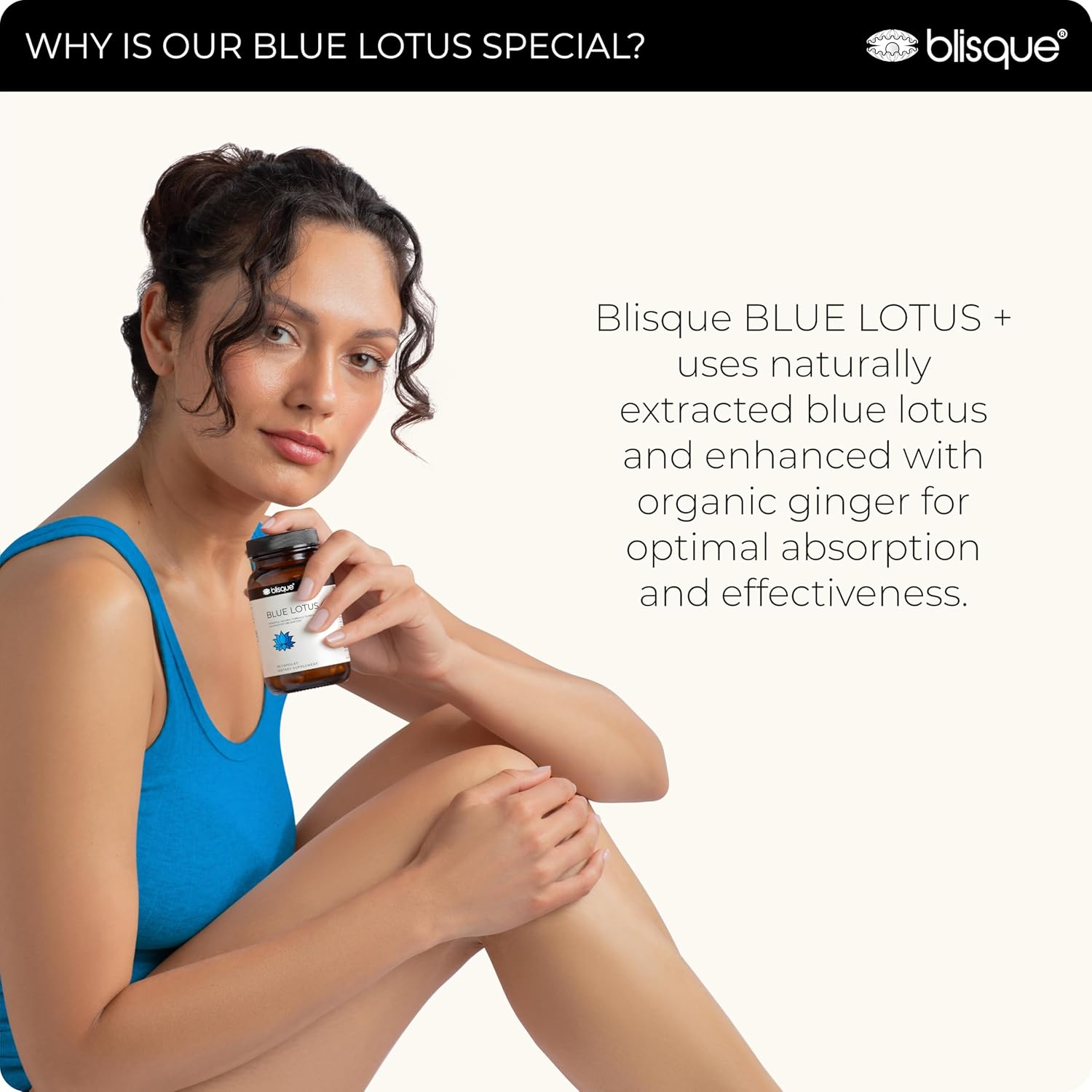 Blisque - Natural Blue Lotus Extract | Vegan and Non-GMO | 90 Capsules | with Organic Ginger Extract - Image 7