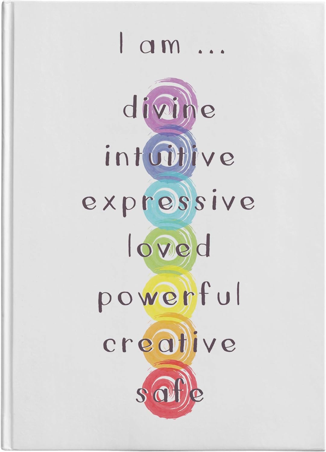 Chakra Meditation Hardcover Journal chakras diary yoga Notepad spiritual spiral Notebook diary Cheap Gifts i am notebook positive words (5.75 x 8)
