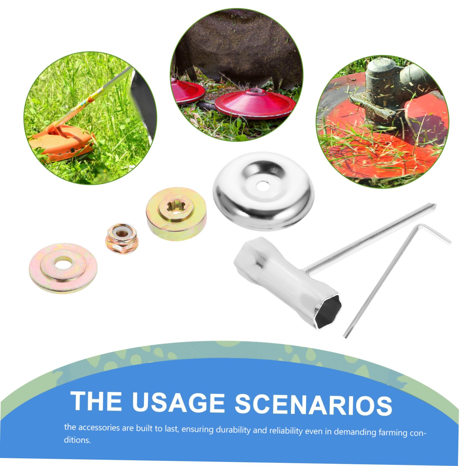 Yardwe 4 Juegos Accesorios para Cortacésped Llave para Cesped Disco De La Máquina Deshierba Llave De Repuesto para Disco De Cortacésped De Jardín Cobre
